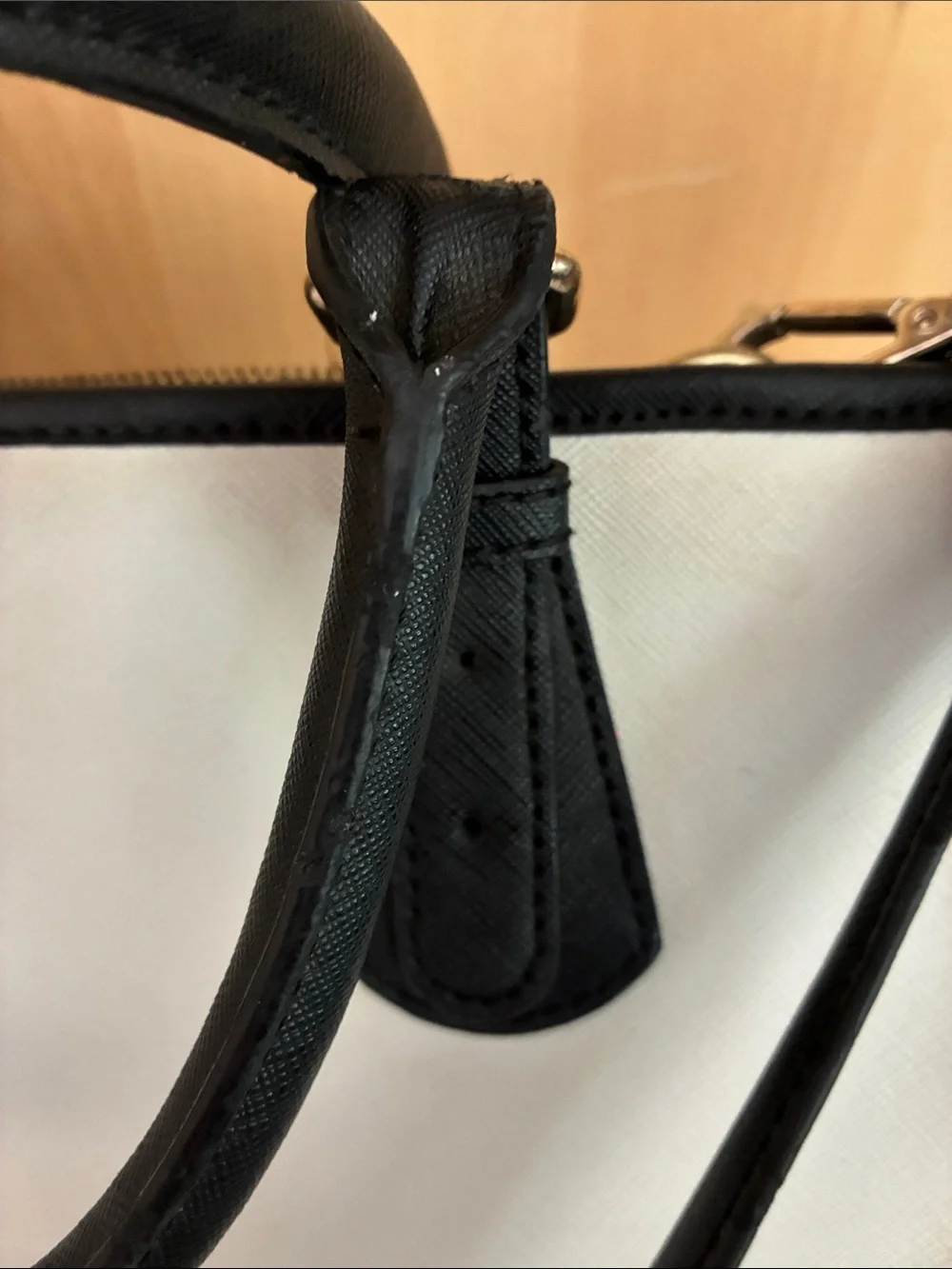 Anne Fontaine Classic Two-Tone Black & White Satchel Handbag